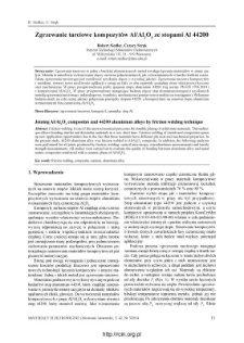 Joining Al/Al2O3 composites and 44200 aluminium alloys by friction welding technique