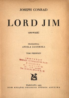 Lord Jim : opowieść. T. 1 /
