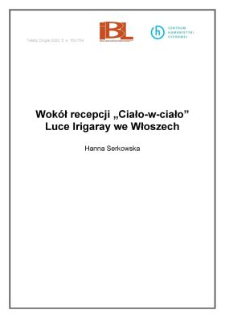 Wok&oacute;ł recepcji "Ciało-w-ciało" Luce Irigaray we Włoszech