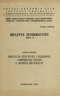 Ewolucja struktury gałęziowej gospodarki Polski a rozwój regionalny