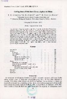 Calving times of Red deer (Cervus elaphus) on Rhum
