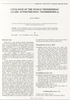 Catalogue of World Trombidiidae (Acari: Actinotrichida: Trombidioidea)