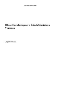 Obraz Huculszczyzny w listach Stanisława Vincenza