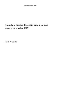 Stanisław Kostka Potocki i mowa ku czci poległych w roku 1809