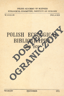 Polish Ecological Bibliography for 1970 (1972)