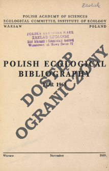 Polish Ecological Bibliography for 1965 (1969)
