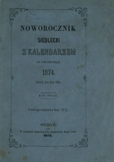 Noworocznik Siedlecki na Rok 1874