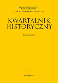 Kwartalnik Historyczny R. 122 nr 1 (2015), Title pages, Contents