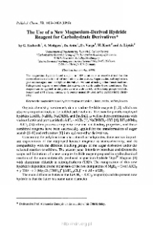 The Use of a New Magnesium-Derived Hydride Reagent for Carbohydrate Derivatives
