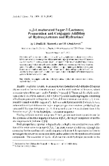α,β-Unsaturated Sugar δ-Lactones; Preparation and Conjugate Addition of Hydroxylamines and Hydrazines
