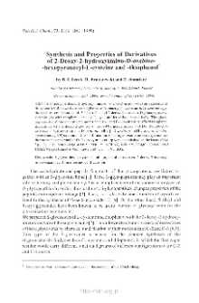 Synthesis and Properties of Derivatives of 2-Deoxy-2-hydoxyimino-D-arabino-hexopyranosyl-L-cysteine and -thiophenol