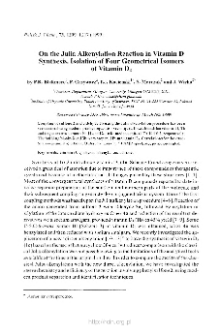 On the Julia Alkenylation Reaction in Vitamin D Synthesis. Isolation of Four Geometrical Isomers of Vitamin D4