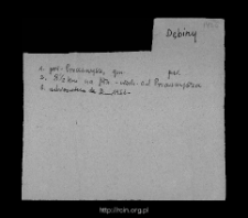 Dębiny. Files of Przasnysz district in the Middle Ages. Files of Historico-Geographical Dictionary of Masovia in the Middle Ages