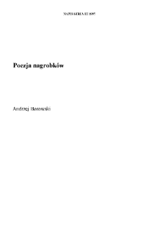 Poezja nagrobk&oacute;w