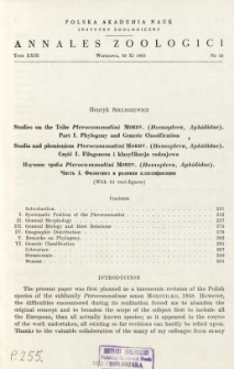 Studies on the tribe Pterocommatini MORDV. (Homoptera, Aphididae). Pt. 1, Phylogeny and generic classification = Studia nad plemieniem Pterocommatini MORDV. (Homoptera, Aphididae). Cz. 1, Filogeneza i klasyfikacja rodzajowa