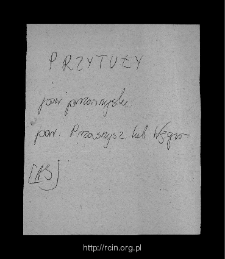 Przytuły (gmina Krasnosielc). Files of Przasnysz district in the Middle Ages. Files of Historico-Geographical Dictionary of Masovia in the Middle Ages
