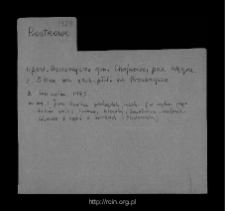 Rostkowo. Files of Przasnysz district in the Middle Ages. Files of Historico-Geographical Dictionary of Masovia in the Middle Ages