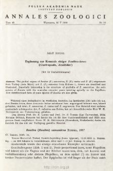 Erg&auml;nzung zur Kenntnis einiger Zonites-Arten (Gastropoda, Zonitidae)