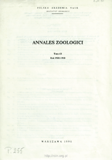 Annales Zoologici - Strony tytułowe, spis treści - t. 43 (1989-1990)