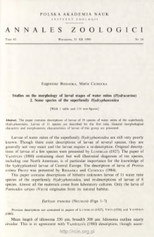 Studies on the morphology of larval stages of water mites (Hydracarina), 2. Some species of the superfamily Hydryphantoidea
