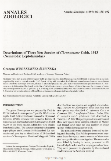 Descriptions of three new species of Chronogaster Cobb, 1913 (Nematoda: Leptolaimidae)
