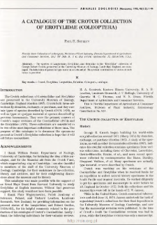 A catalogue of the croth collection of erotylidae (Coleoptera)