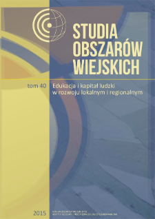 Studia Obszar&oacute;w Wiejskich = Rural Studies, t. 40, Spis treści