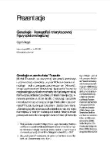 Genealogia &ndash; ikonografia i retoryka pewnej figury epistemologicznej