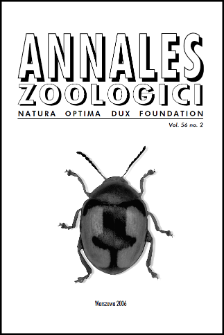 Annales Zoologici - Strony tytułowe, spis treści - vol. 56, no. 2 (2006)