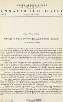 Redescriptions of the E. SCHENKEL's East Asiatic Salticidae (Aranei)
