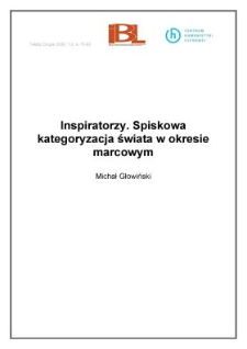 Inspiratorzy. Spiskowa kategoryzacja świata w okresie marcowym