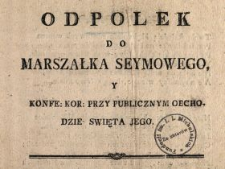 Od Polek Do Marszałka Seymowego, Y Konfe. Kor. Przy Publicznym Obchodzie Swięta Jego