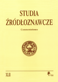 Studia Źródłoznawcze = Commentationes T. 42 (2004), Strony tytułowe, spis treści