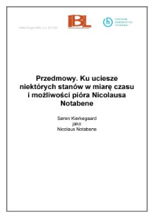 Przedmowy ku uciesze niekt&oacute;rych stan&oacute;w w miarę czasu i możliwości pi&oacute;ra Nicolausa Notabene