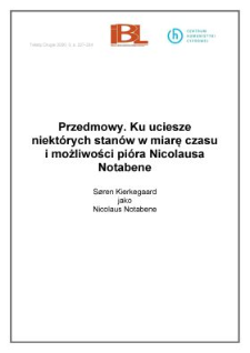 Przedmowy ku uciesze niektórych stanów w miarę czasu i możliwości pióra Nicolausa Notabene