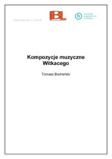 Kompozycje muzyczne Witkacego