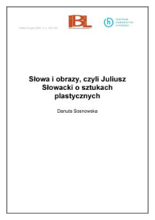 Słowa i obrazy, czyli Juliusz Słowacki o sztukach plastycznych
