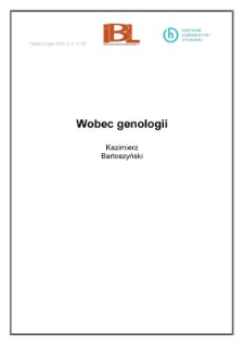 Wobec genologii