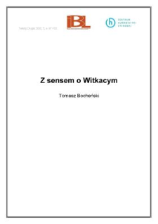 Z sensem o Witkacym