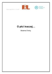 O płci inaczej...
