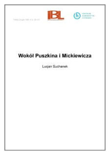 Wokół Puszkina i Mickiewicza