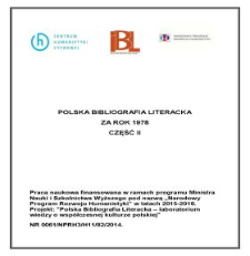 Polska Bibliografia Literacka za rok 1978, część II
