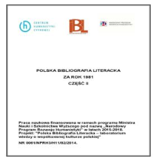 Polska Bibliografia Literacka za rok 1981, część II