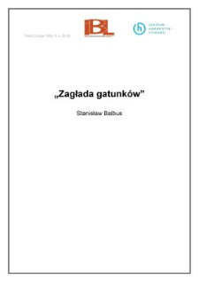 "Zagłada gatunk&oacute;w"
