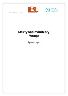 Afektywne manifesty.Wstęp.