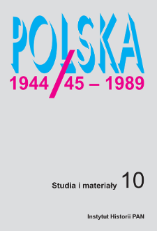 Polska 1944/45-1989 : studia i materiały 10 (2011), Strony tytułowe, spis treści
