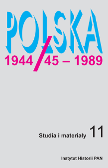 Polska 1944/45-1989 : studia i materiały 11 (2013), Strony tytułowe, spis treści