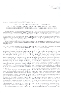 New data for the chronological assesment of the Mierzanowice culture in the upper Vistula River Basin (Sietesz settlement, Sandomierz Valley, Przedgórze Rzeszowskie)