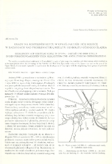 Osady na Kosteln&iacute;m Kopcu w Opavě-Jaktaři i ich miejsce w badaniach nad problematyką neolitu i eneolitu G&oacute;rnego Śląska