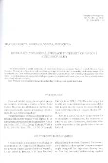 Ethnoarchaeological Approach to the site of Pavlov I (Czech Republic)